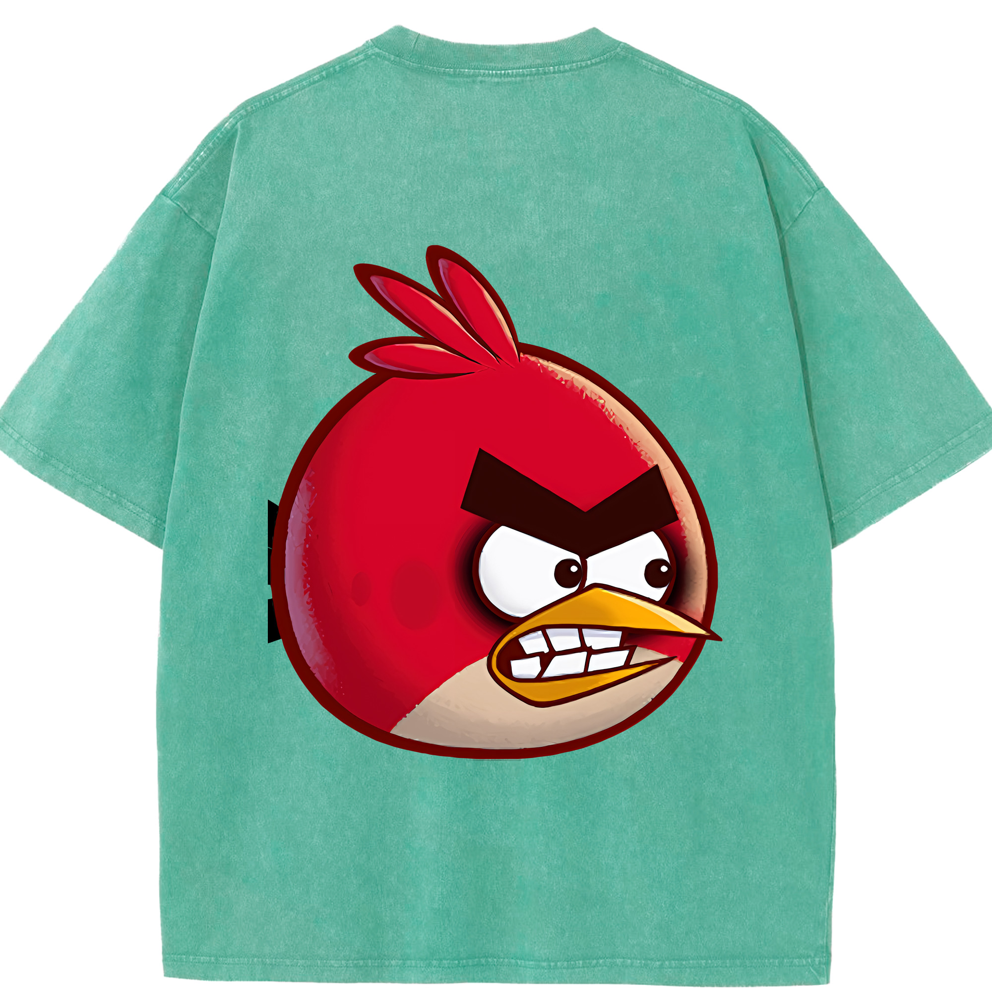 （画像用） Angry Birds アングリーバード 綿100% ヴィンテージ風 半袖Tシャツ（背面プリント）